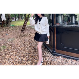Cardigan cổ tim len mềm C'est la vie