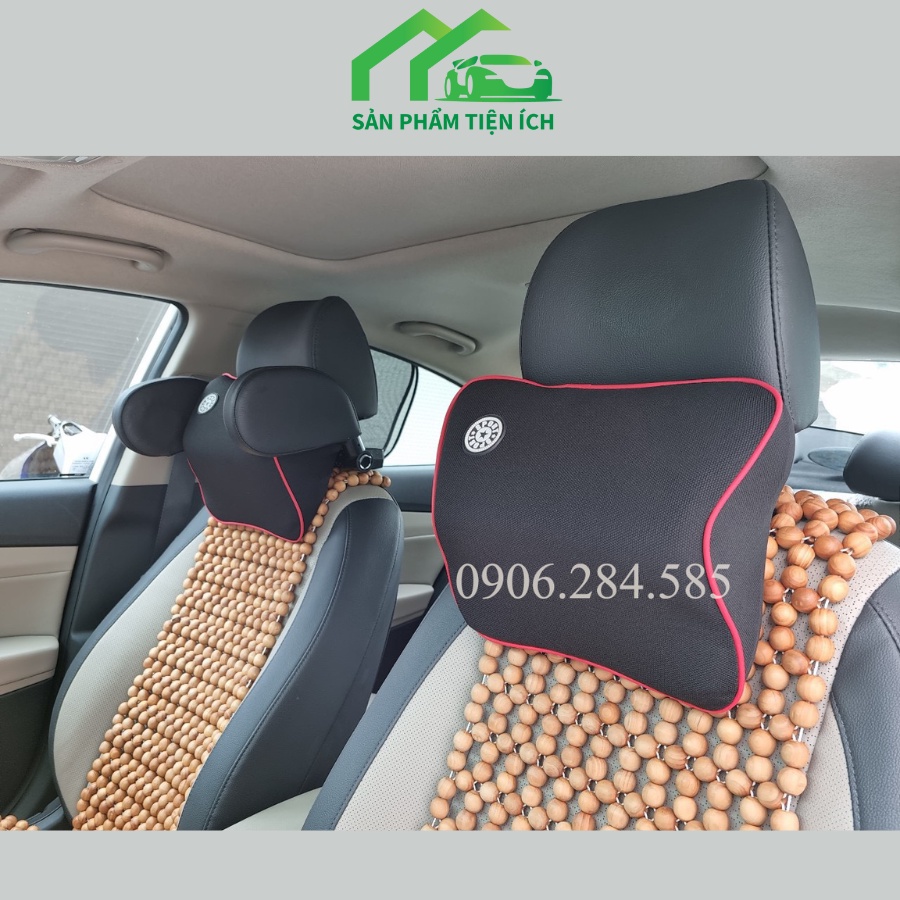 Gối tựa đầu và lưng cao su non cao cấp cho ô tô và ghế văn phòng chống gù lưng đau mỏi vai gáy