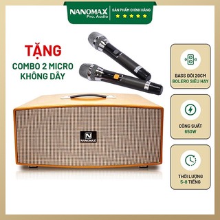 Loa karaoke xách tay nanomax x-320 bluetooth 2 bass 20cm 650w