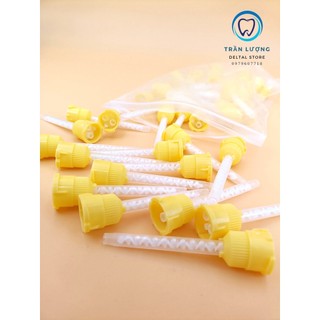 Đầu bơm +Đầu trộn silicon lỏng Tỉ lệ 1:1 ,dùng trong Nha Khoa