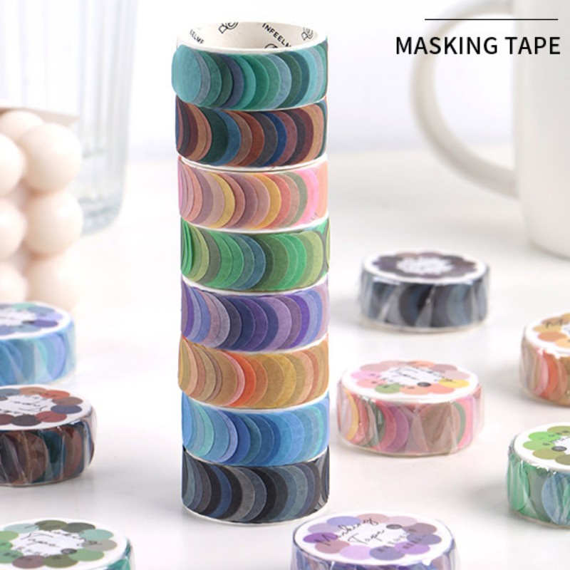 Cuộn 100 Miếng Dán Chấm Bi Trang Trí Sổ Tay