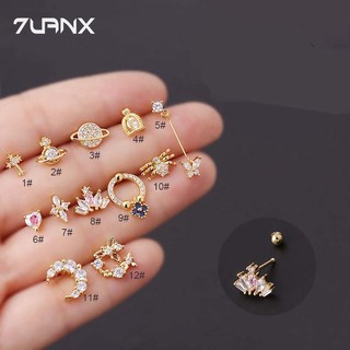 Khuyên tai 7UANX 20Gauge kiểu dàn giáo bằng thép không gỉ cao cấp
