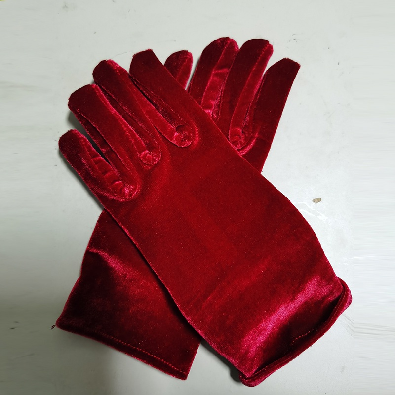 1 Đôi Găng Tay Nhung Mềm Mại Màu Trơn Giữ Ấm Thanh Lịch