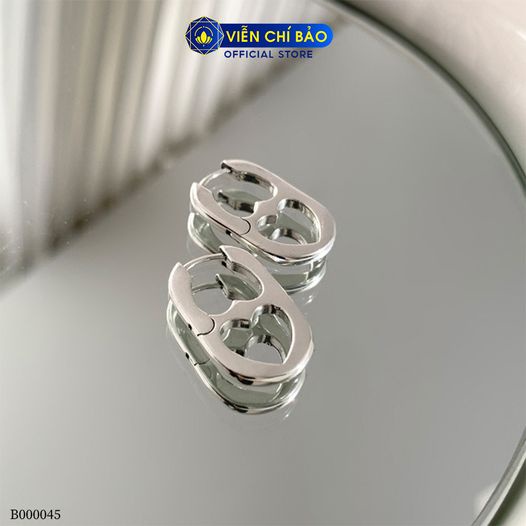 Bông tai trái tim cá tính chất liệu bạc Thái 925 thời trang phụ kiện trang sức nữ Viễn Chí Bảo B000045