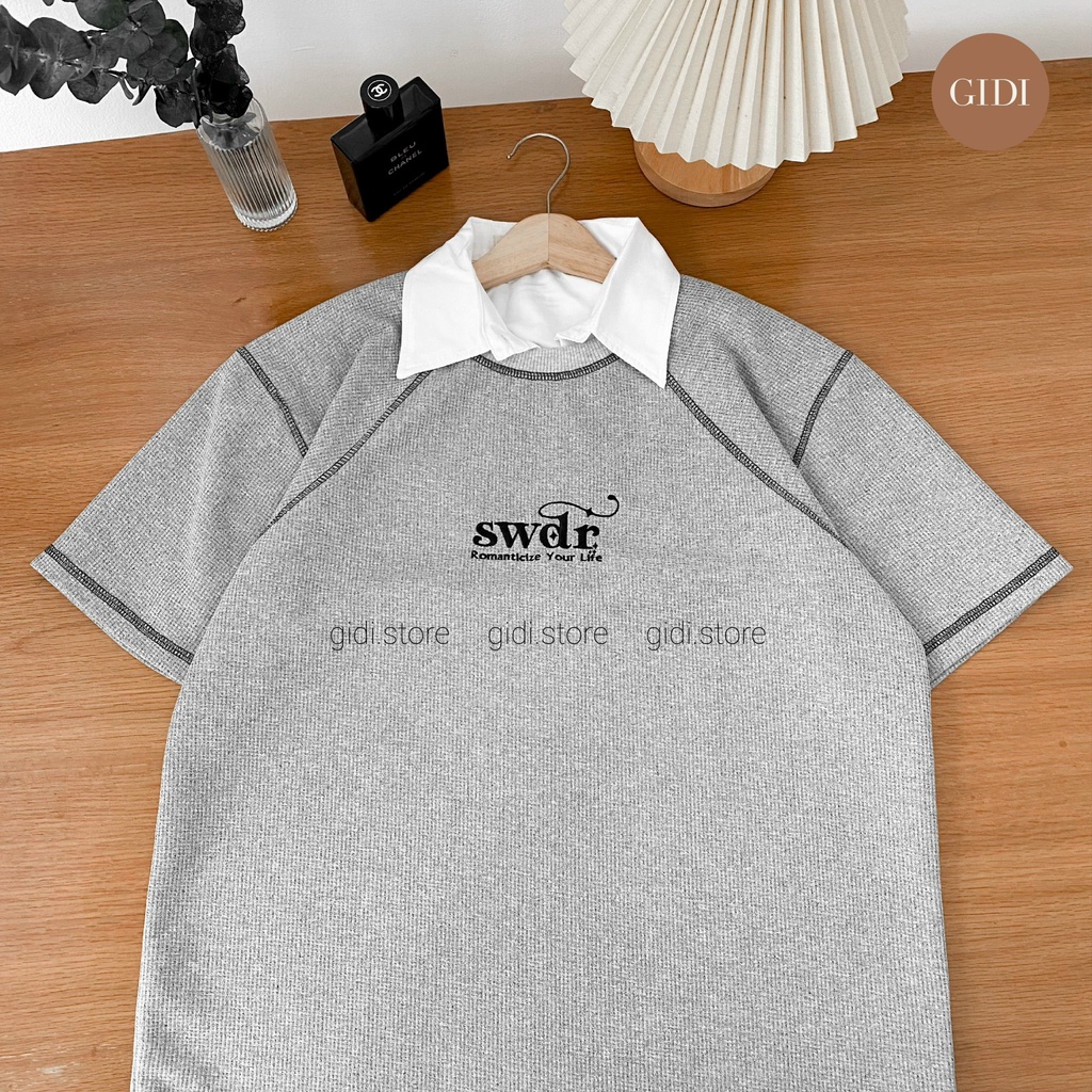 Áo Thun Sweeder Cổ Sơ Mi ROMAN Nam nữ Unisex form rộng - Chất Liệu Thun Tổ Ông Dày Dặn Phong Cách Ulzangg - GIDI