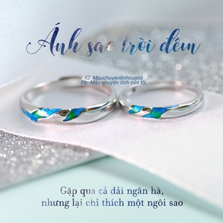 Nhẫn bạc Ánh sao trời đêm- Nhẫn bạc cặp đôi Fullbox - Mẩu chuyện tình của tôi