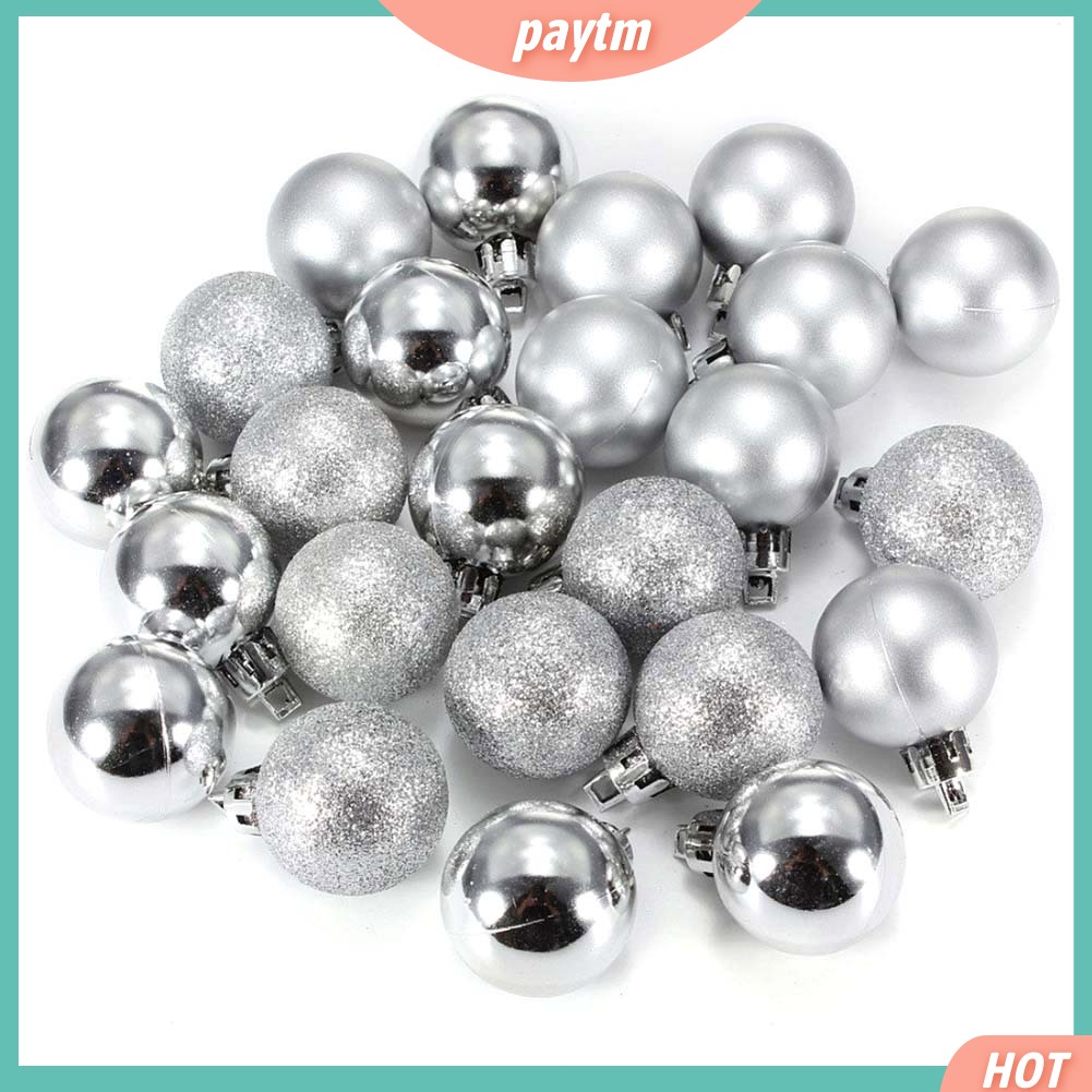 [PTM] Set 24 Quả Châu Nhựa 3cm Trang Trí Cây Thông Noel