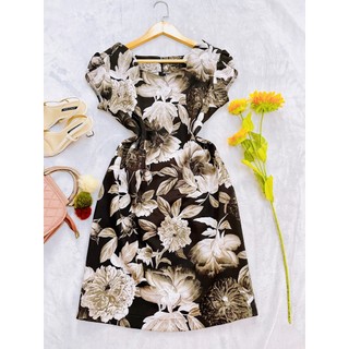 Đầm Công Sở Hoa, Tay Phồng, FREESIZE, BIGSIZE, 2hand