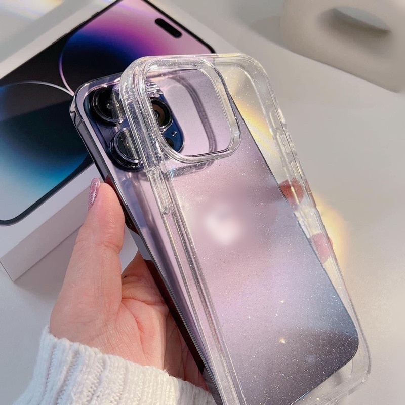 Ốp lưng ip silicon trong suốt CÓ NHŨ KIM TUYẾN blingbling dành cho ip