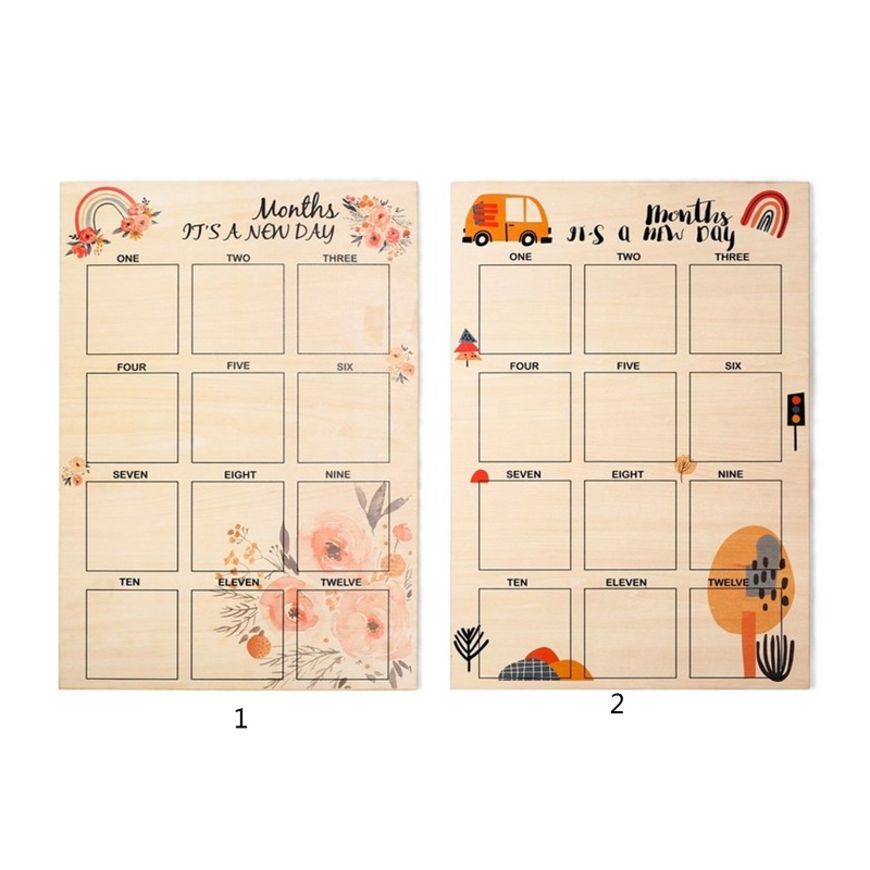 Thẻ Đánh Dấu Cột Mốc Phát Triển Theo Tháng Dùng Làm Thẻ Ảnh Cho Bé Sơ Sinh