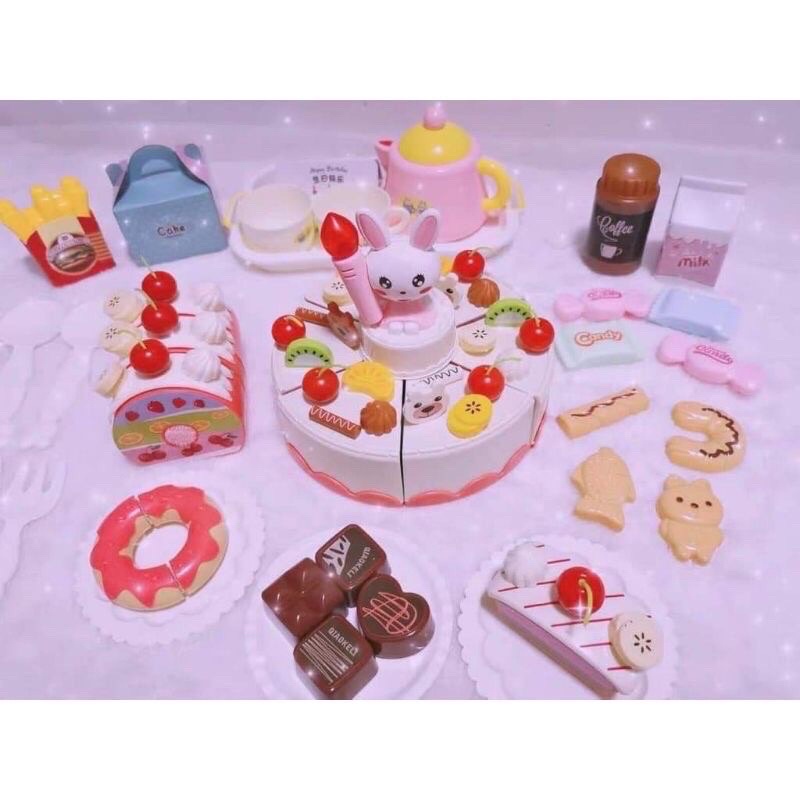 Bộ Đồ Chơi Bánh Sinh Nhật 85 Chi Tiết - Có Đèn Nhạc Cho Bé