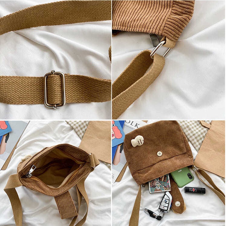 Túi Đeo Chéo Vải Nhung Thiết Kế Đơn Giản Thời Trang Cho Nữ