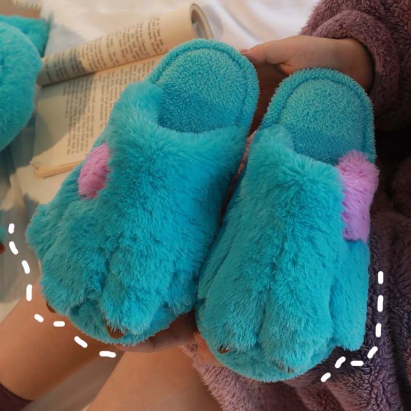 Dép Bông Đi Trong Nhà Hình Bàn Chân Hoạt Hình Cho Nam Nữ