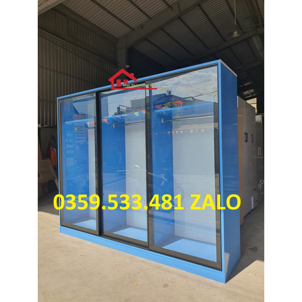 Tủ quần áo cánh nhôm kính cường lực nhiều màu - Khung tủ nhựa Ecoplast siêu bền chống mối