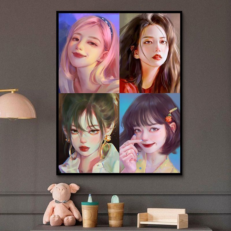 Vinci tranh tô màu theo số/tranh sơn dầu số hoá blackpink/tranh sơn dầu số hoá/tranh sơn dầu số hoá có khung