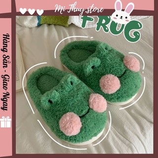 (Hàng sẵn) Dép bông đi trong nhà xixitiao ếch xanh bông má hồng dễ thương ulzzang