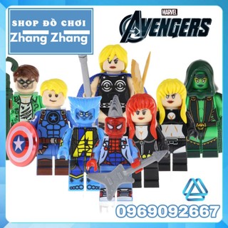Đồ chơi Xếp hình Black Widow - Gamora - Captain America - Riddler - Magik - Valkyrie - Beast Minifigures Pogo PG8193