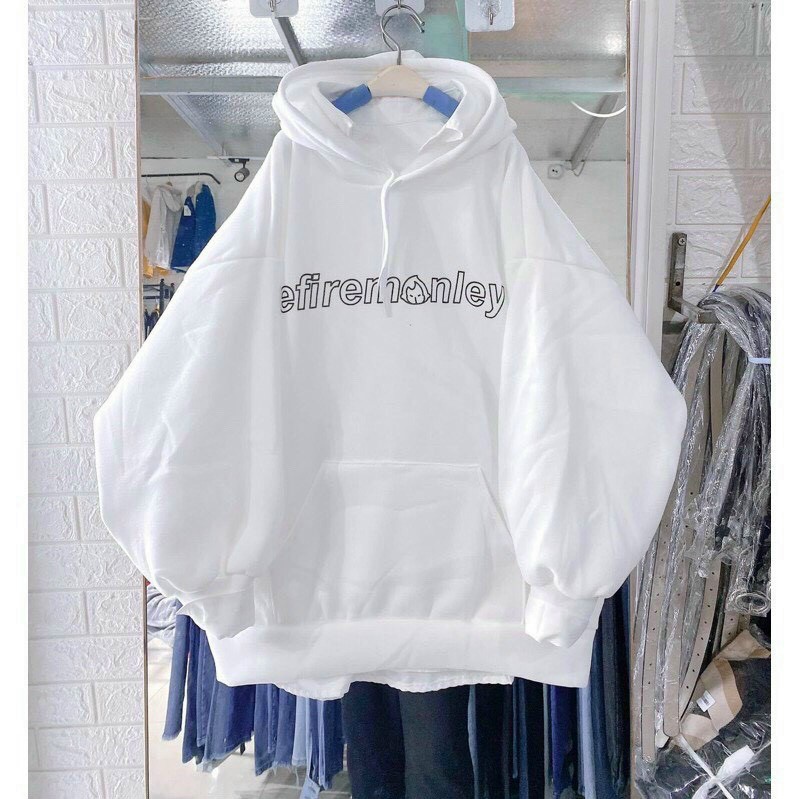 (Sale FreeShip) Aó hoodie nam nữ phong cách hàn,áo nỉ bông tay phồng cute,nón 2 lớp có dây luồn,có túi