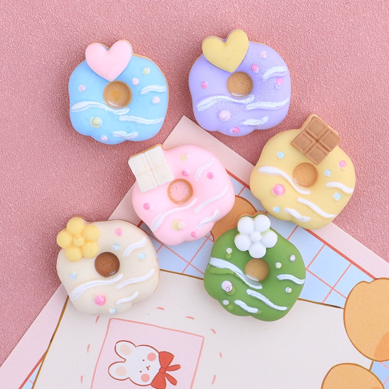 Ghim Cài Giày Hình Bánh Donut / Jibits / Hoa Croc / Bánh Donut Tráng Miệng Dễ Thương Cho Nữ