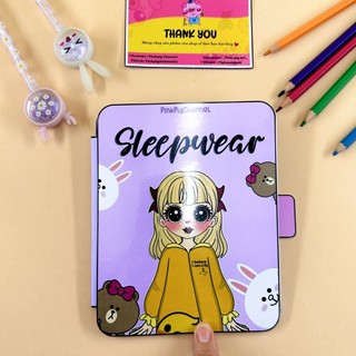 Sổ thời trang quần áo ngủ búp bê giấy