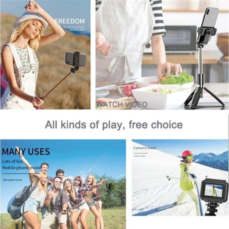Gậy Chụp Ảnh Kiêm Tripod 3 Chân Đa Năng Q07 Kèm Remote Bluetooth Siêu Tiện Lợi