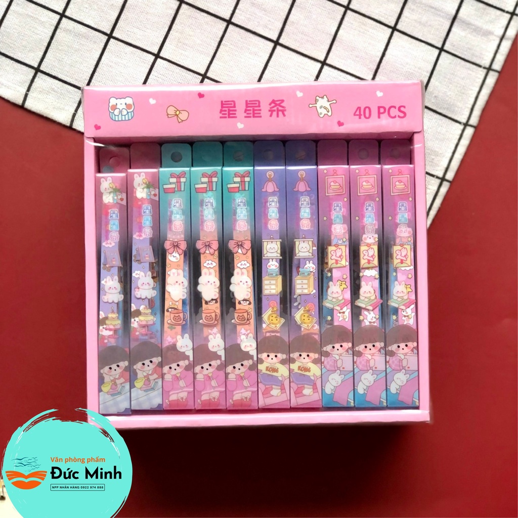 Giấy gấp sao, nhiều màu hoạt hình - origami star paper văn phòng phẩm dễ thương Quế Anh