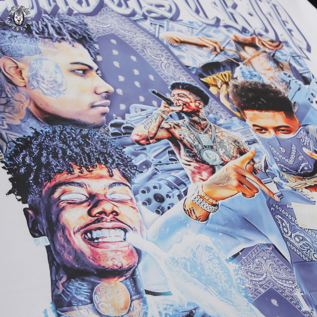 Áo Thun Rapper Blueface Oversize Phong Cách Hiphop Unisex GHouse Lifestyle