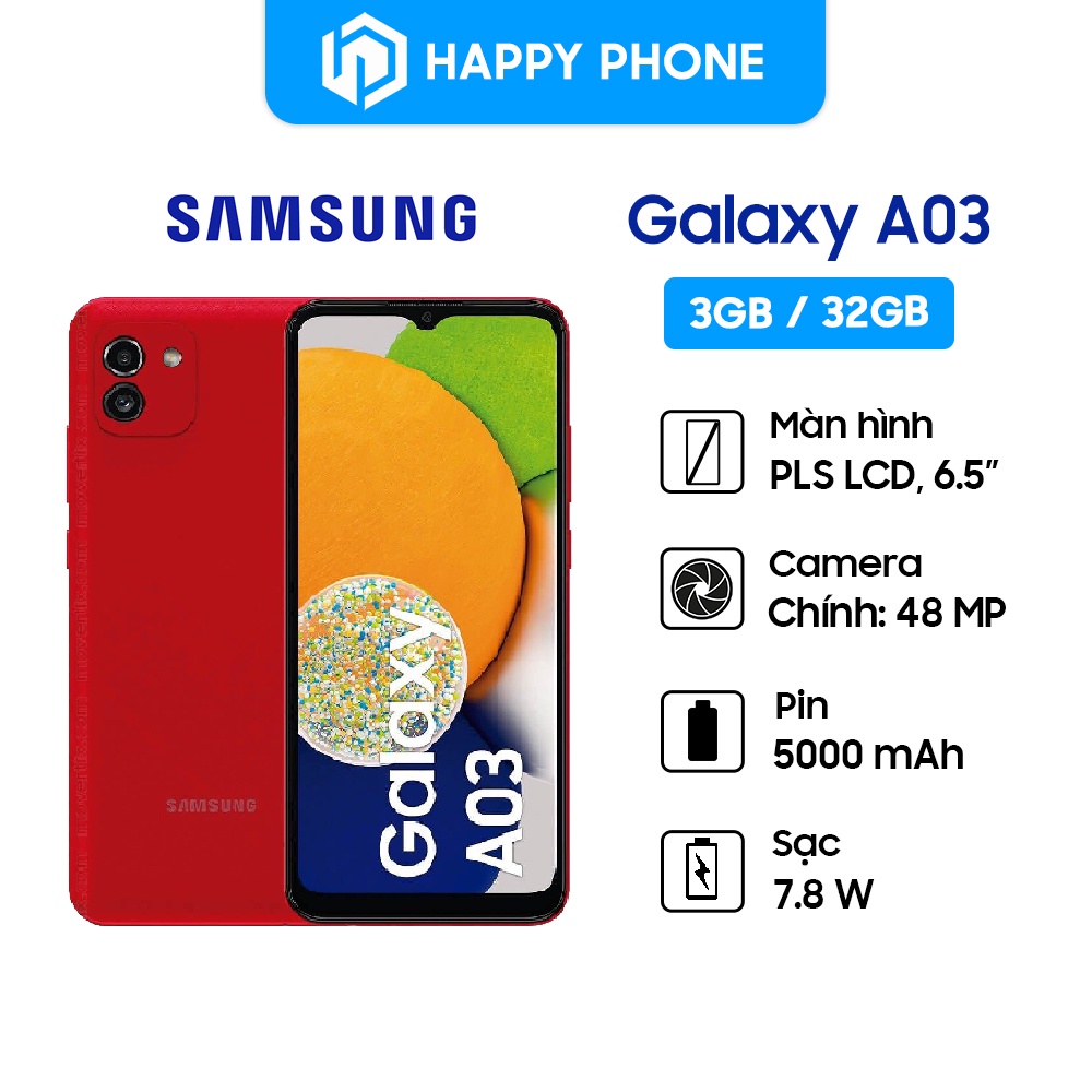 Điện Thoại Samsung Galaxy A03 - Hàng Chính Hãng, Mới 100%, Nguyên seal