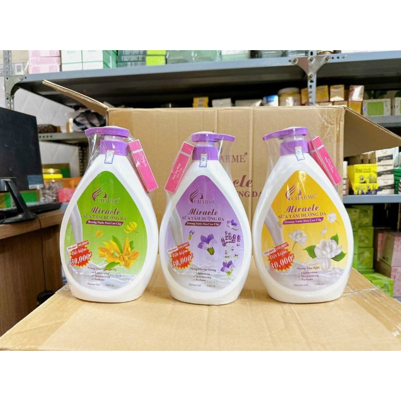 Sữa tắm hương nước hoa_chai 1000m_tặng kèm nước hoa mini_màu hồng như hình chính hang