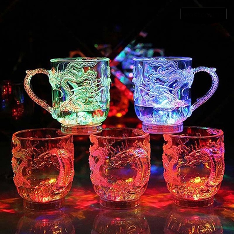 [WEST]⚘Cốc Uống Bia Hình Rồng Có Đèn LED Thay Đổi Màu Sắc