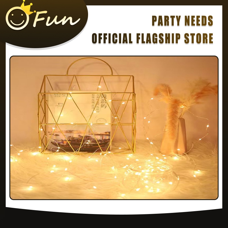 Dây Đèn LED 10 Bóng Dùng Pin Dài 2M trang trí sinh nhật Trang Trí Giáng Sinh Năm Mới