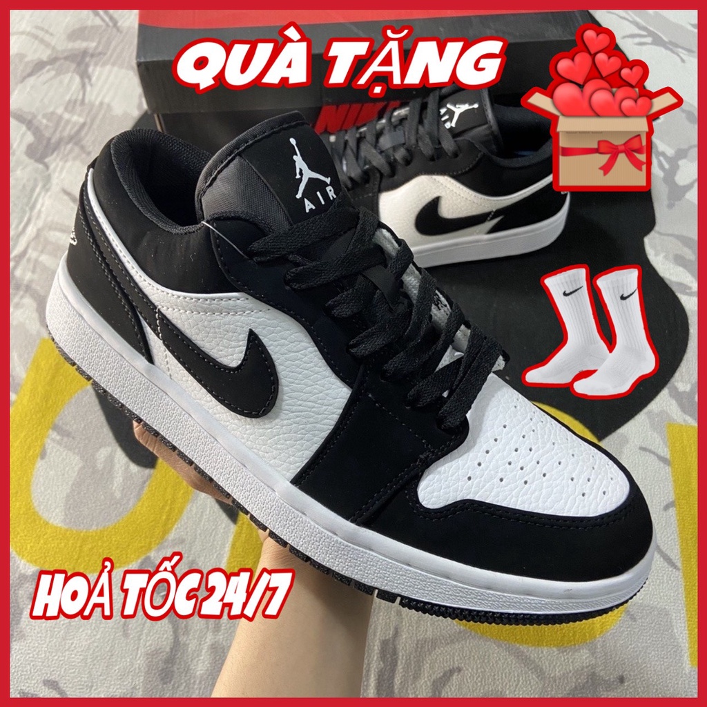 Giày Jordan Cổ Thấp, Jd1 Low Paris, Panda Low Đế Air êm ái đủ size nam nữ Full Box Bill