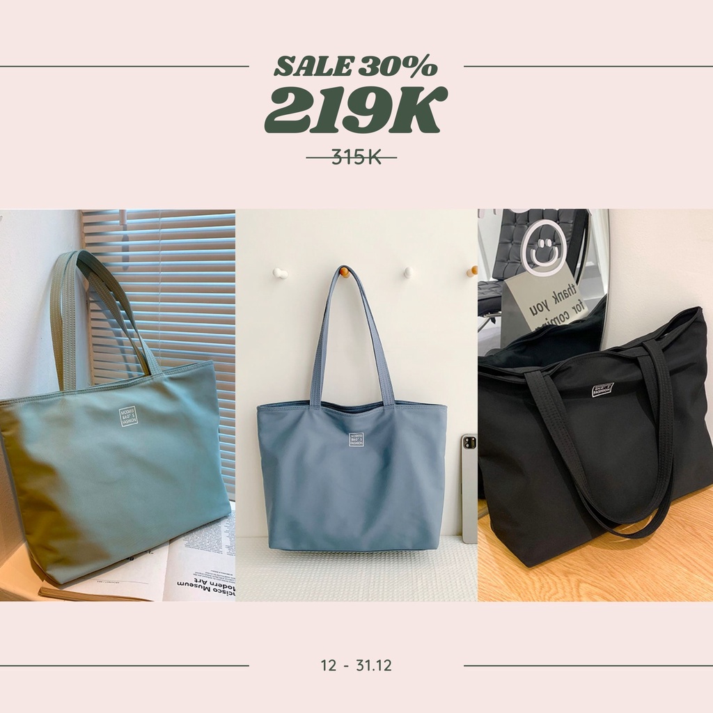 Túi xách vải nữ xinh chống thấm nước công sở đi làm đi chơi, đựng laptop MODIF kích thước 34x26x10cm MER STUDIO