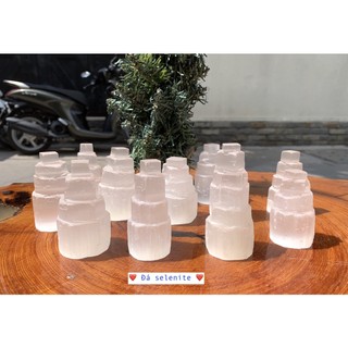 Tháp đá selenite | đá thanh tẩy, sưu tầm | cada decor
