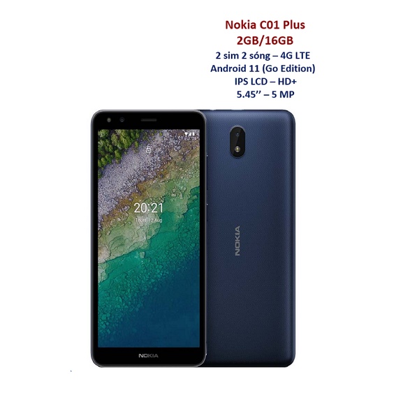 (Xả kho máy mới) Điện thoại Nokia C01 Plus 2GB/16GB - Hàng chính hãng