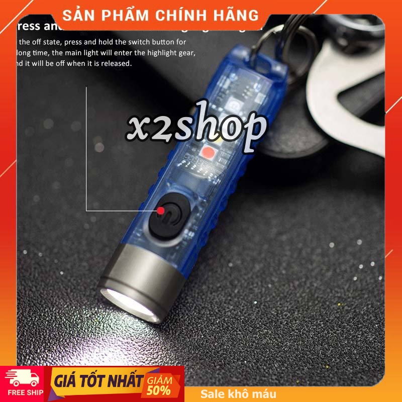 Đèn Pin Móc Khóa Mini LED S11 Mẫu Mới Chống Nước Cắm Trại Siêu Sáng 500 Lumens