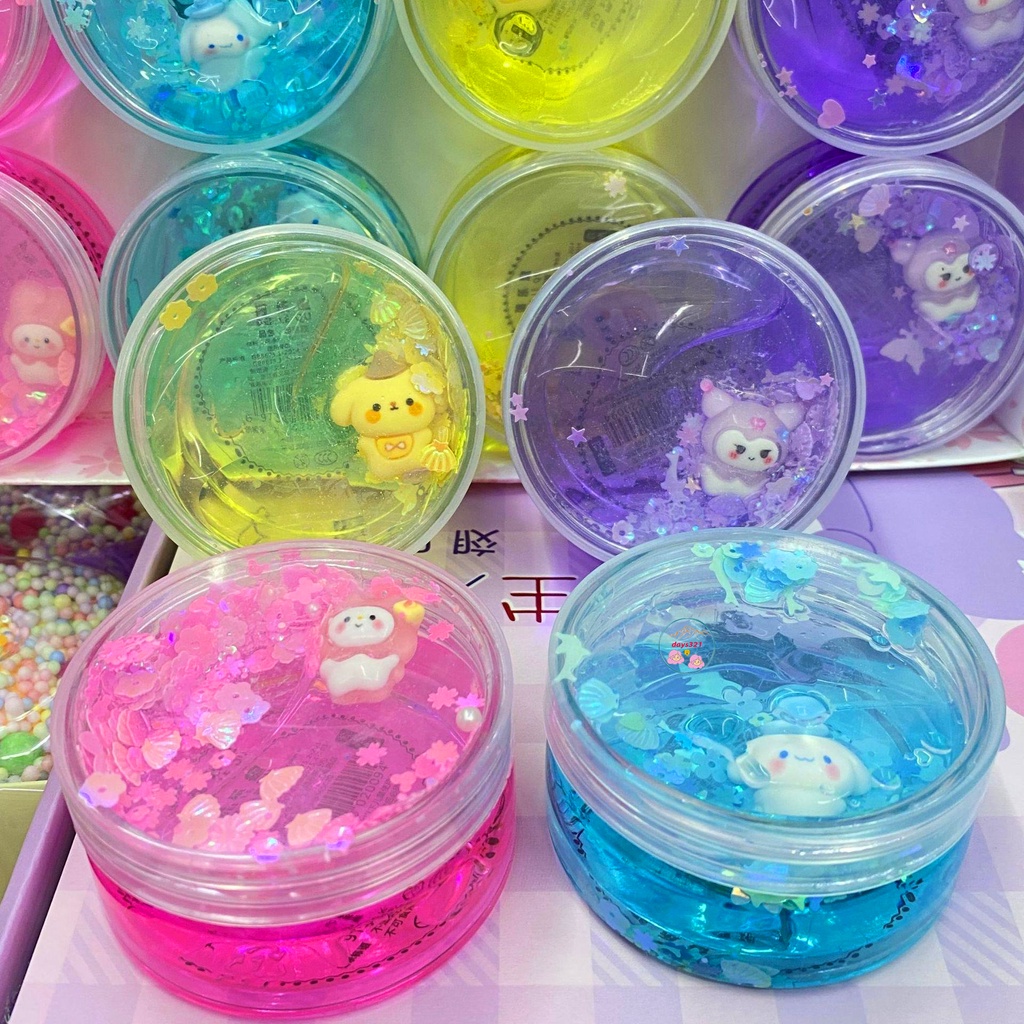 Slime hoa hoạt hình thạch xốp 200ML 9 màu cực đẹp Đồ chơi hũ slam chất nhờn ma quái squishy