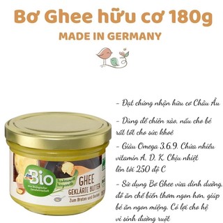 (Date 2024) Bơ Ghee Hữu Cơ DM Nội Địa Đức.