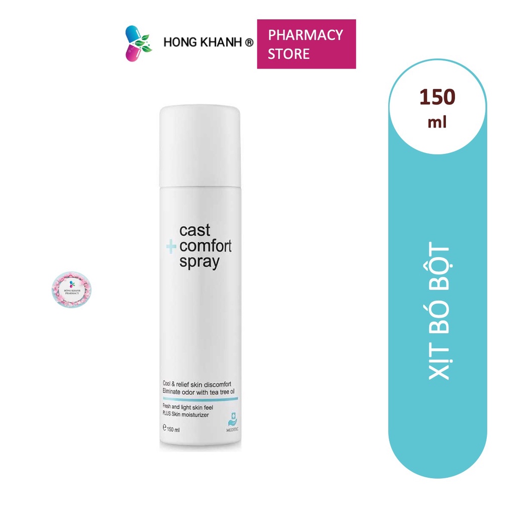 Xịt bó bột Medtec Cast Comfort Spray 150ml, khử mùi hôi, giảm ngứa, ẩm ướt khi bó bột cho người lớn và trẻ em date 2025