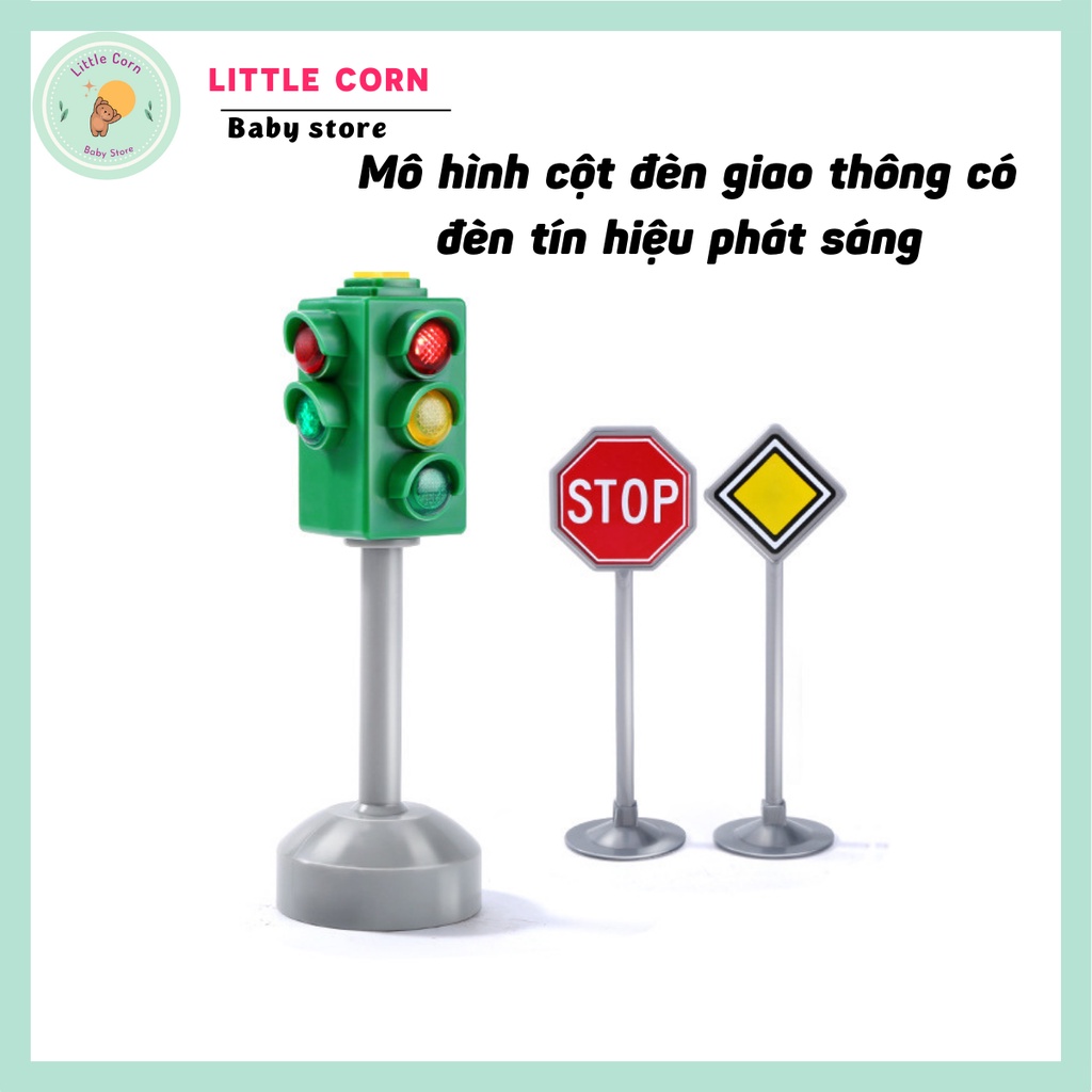 Mô hình cột đèn giao thông có đèn tín hiệu phát sáng