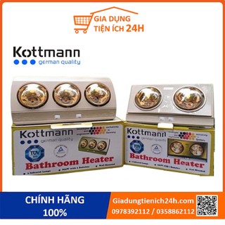Đèn sưởi nhà tắm cao cấp giadungtienich24h, đèn sưởi chính hãng 2 bóng, 3 bóng sưởi ấm nhanh, chống lóa mắt