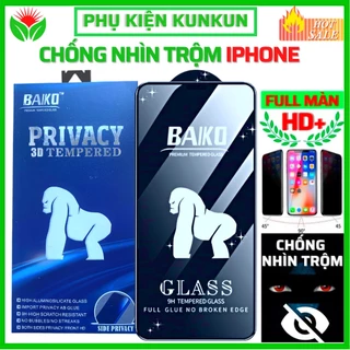 Cường lực baiko chống nhìn trộm cho iphone 11 pro max 12 pro max 13 pro max 14 pro max 15 ProMax x xr xs max 7 8 plus