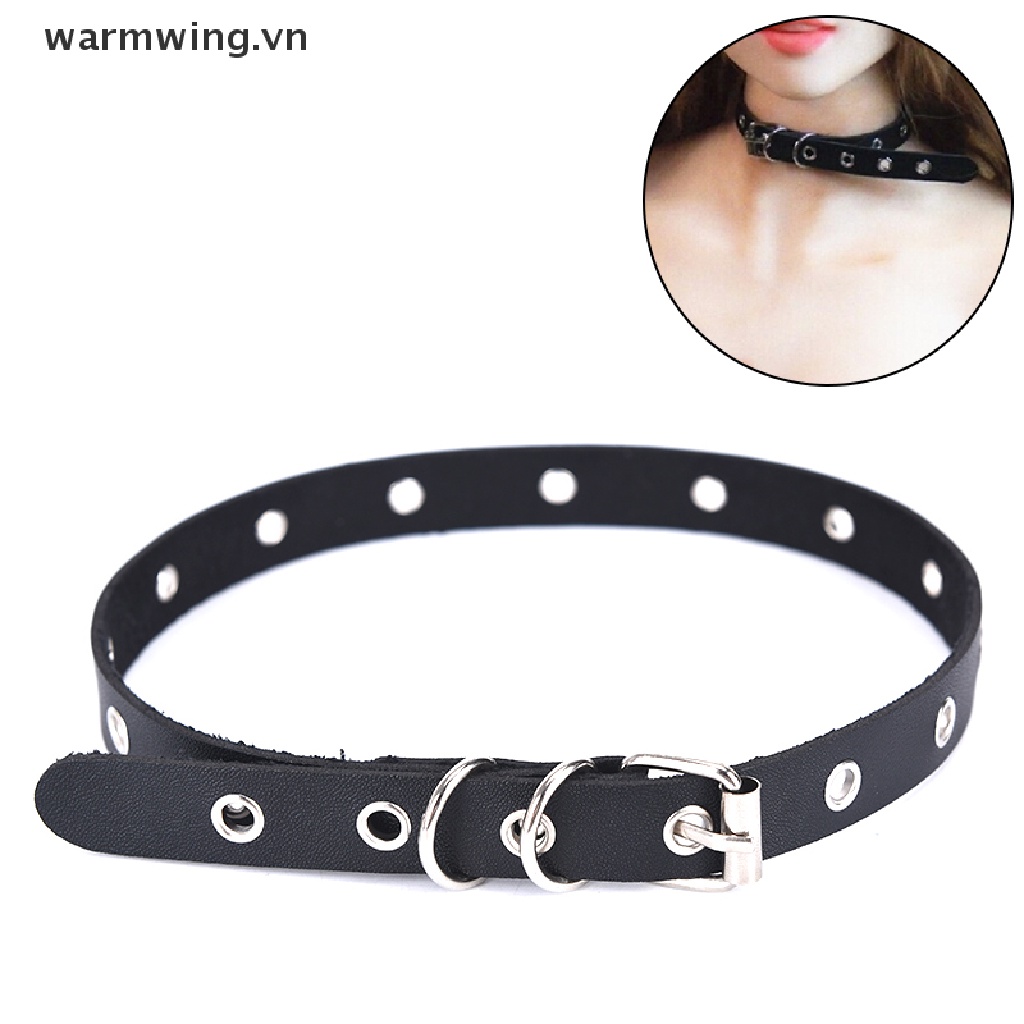 Vòng Cổ Choker Bằng Da Phong Cách Gothic Punk Ấm Áp Cho Nữ