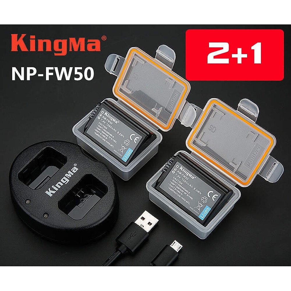 Bộ Pin sạc FW 50 cho máy ảnh Sony CHÍNH HÃNG kingma