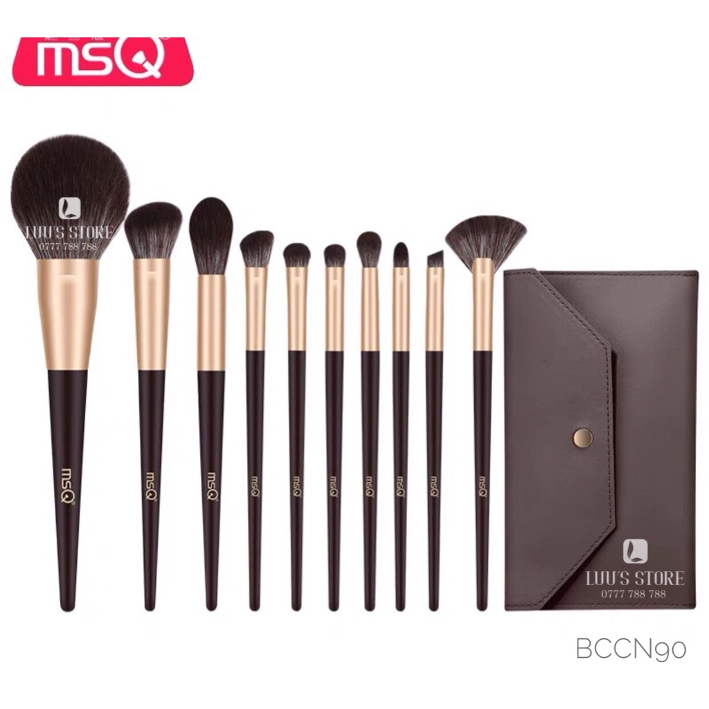Bộ Cọ MSQ Nâu Kèm Bao Da BCCN90 10 Cây