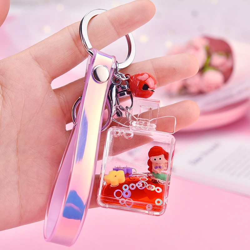 Móc Khóa Acrylic Hình Nàng Tiên Cá Đính Nơ Lấp Lánh