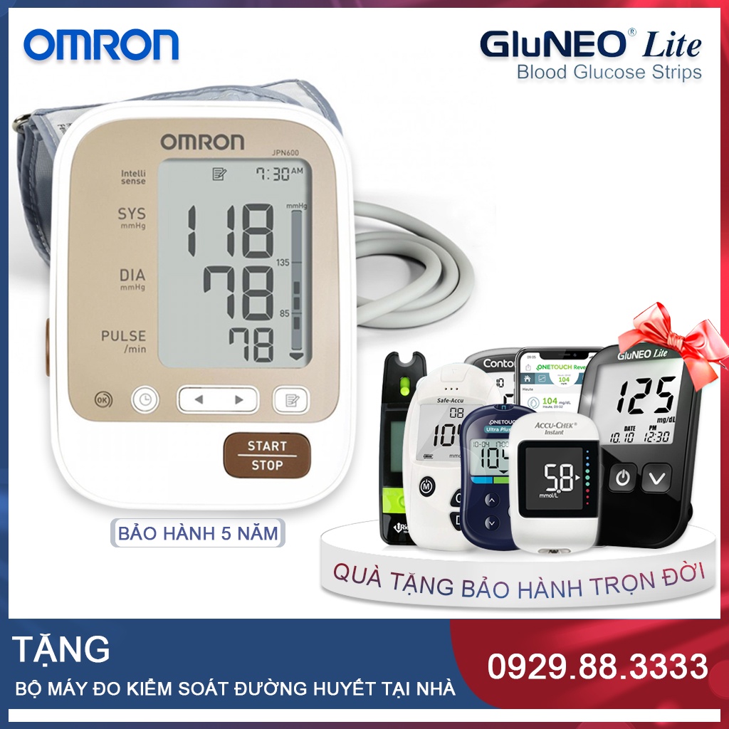 Máy đo huyết áp bắp tay Omron JPN600 ( Mua 1 Tặng 1 )