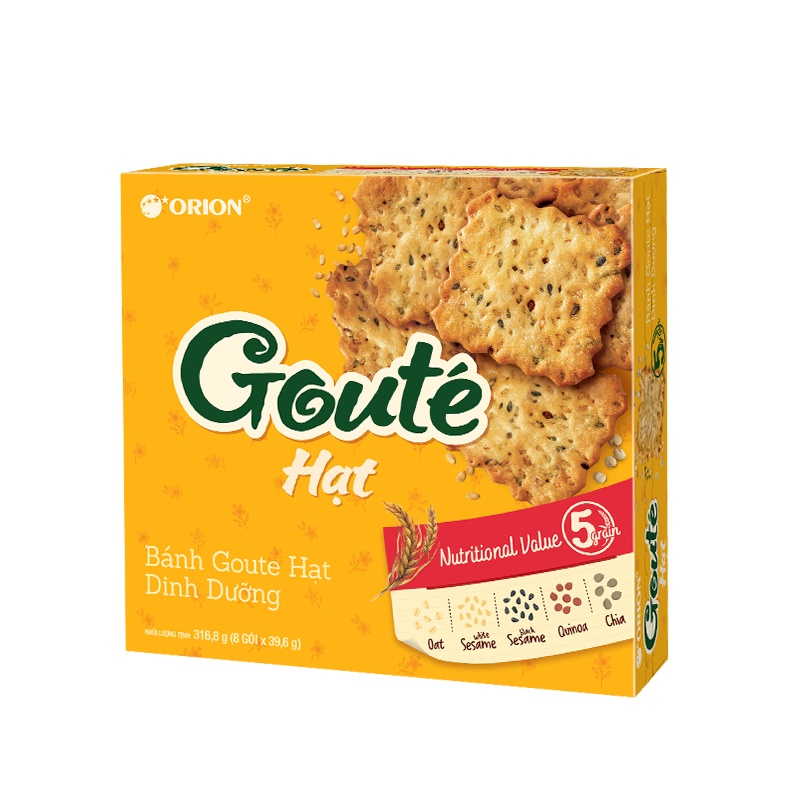 Hộp 8 gói bánh Orion Goute Hạt dinh dưỡng (316,8G)