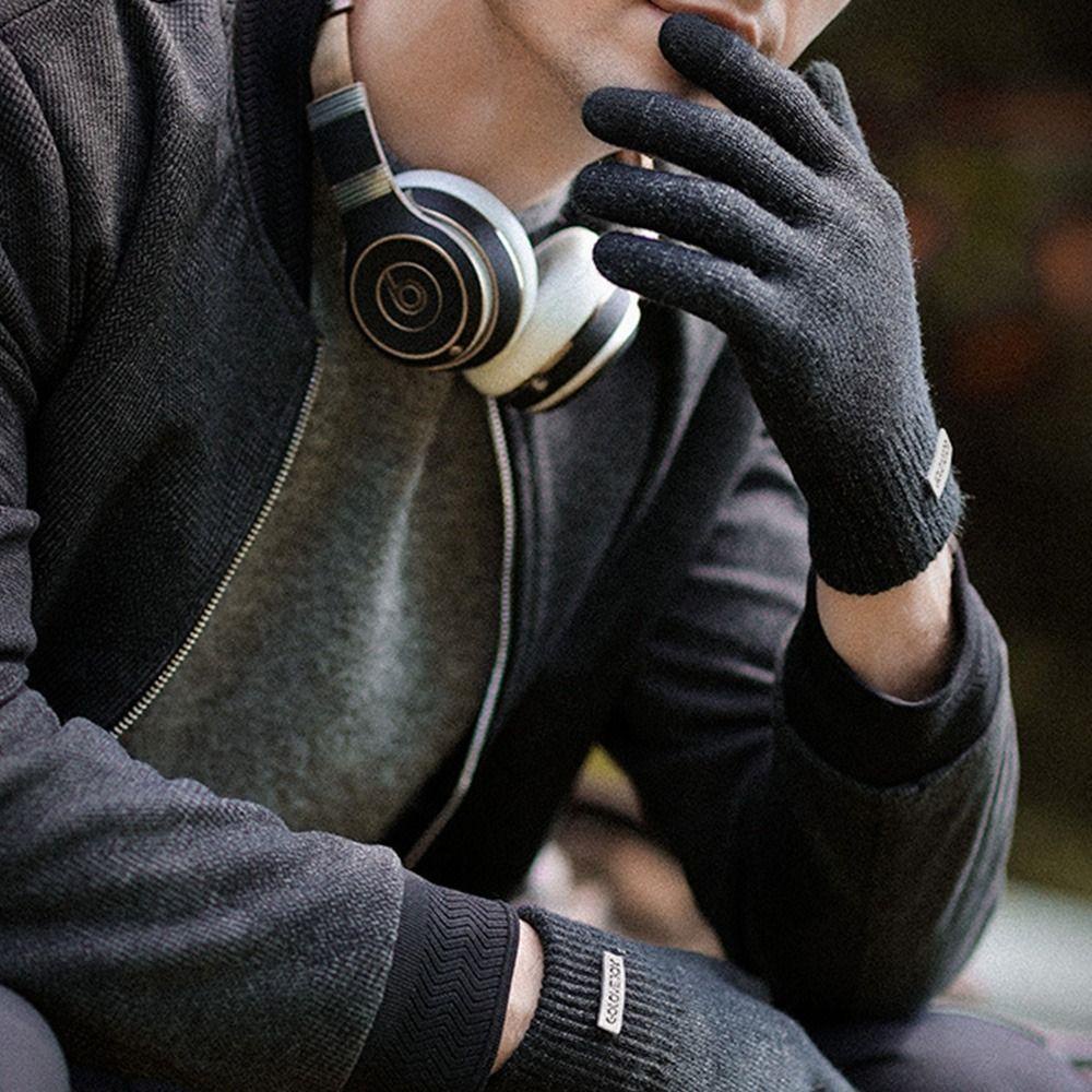 1 Đôi Găng Tay Nhung Dày Có Thể Chạm Màn Hình Cảm Ứng