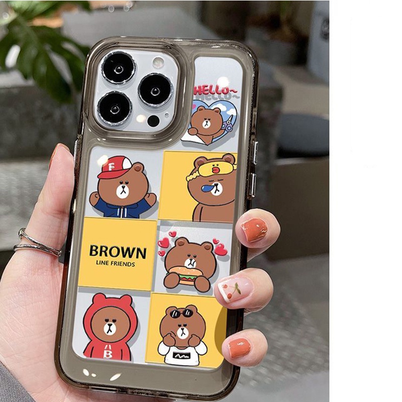 Ốp Điện Thoại TPU Mềm Trong Suốt Chống Sốc In Hình Gấu Nâu Cho IPhone 11 14 Pro Max 13 12 Pro XS Max X XR 7 8 6 6S Plus